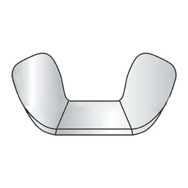 Wing Nut, 1/4"-20, Steel, Nickel, 0.57 in Ht, 1-1/10 in Max Wing Span, 1500 PK
