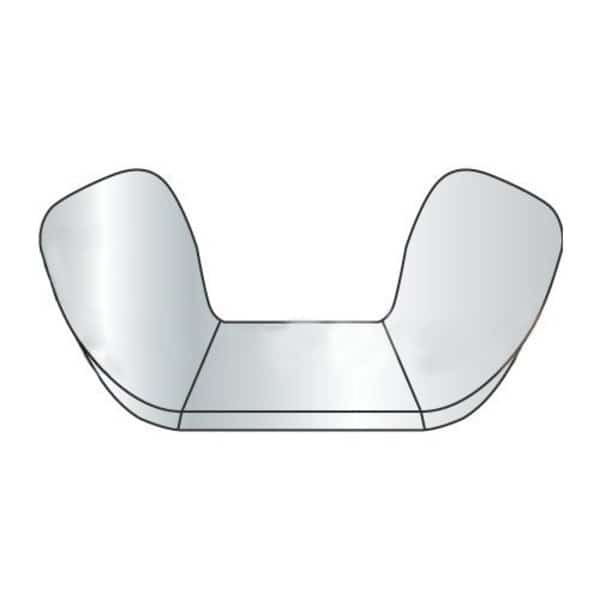 Wing Nut, 1/4"-20, Steel, Zinc Plated, 0.57 in Ht, 1-1/10 in Max Wing Span, 2000 PK