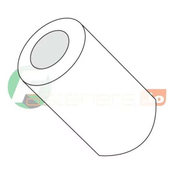 Round Spacer, #10 Screw Size, Natural Nylon, 3/16 in Overall Lg, 1000 PK