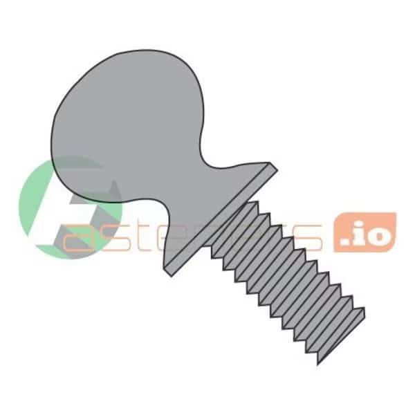 Thumb Screw, #10-24 Thread Size, Spade, Plain Steel, 0.49 in Head Ht, 1-1/2 in Lg, 1000 PK