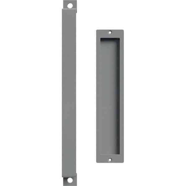 16" Pull Handle & 12" Flush Pull for 1 3/4" Doors, Flint Gray