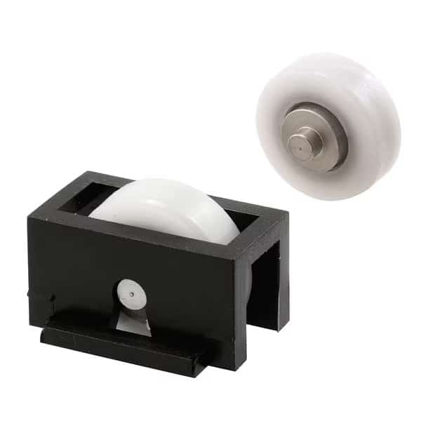 3/4 in., Black Plastic, Sliding Window Roller with Stainless Steel Single Pack