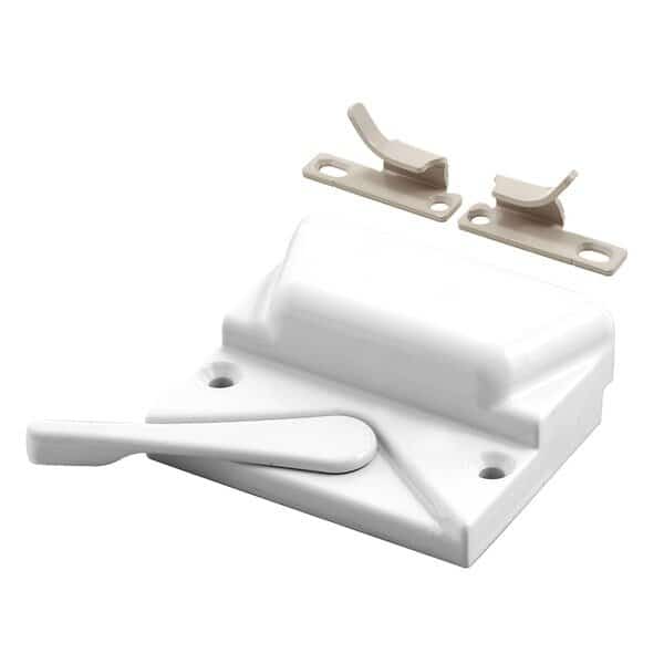 Casement Window Sash Lock, Non-Handed, White, Keeper and Screws Single Pack