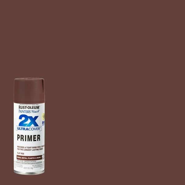 Spray Primer, Red Primer, Solvent, 12 oz