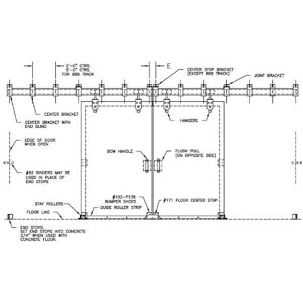 SERIES 2623 HARDWARE SET, 11'-0" OPENING