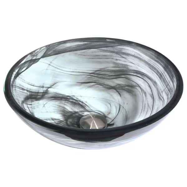 Mezzo Vessel Sink with Pop-Up Drain in Slumber Wisp