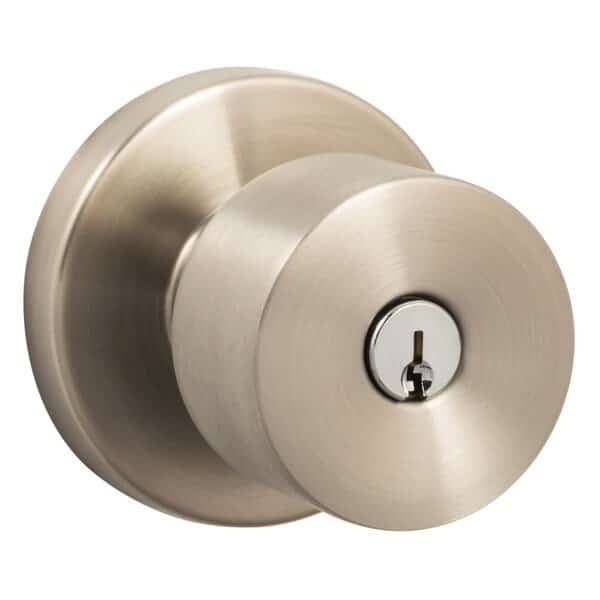 Sure-Loc Hardware Bergen Round Entry Knobset, Satin Stainless