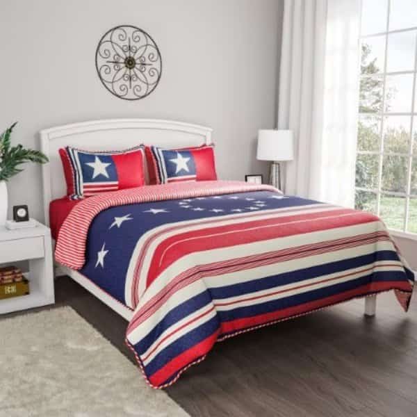 Hastings Home Patriotic Comforter Set, King