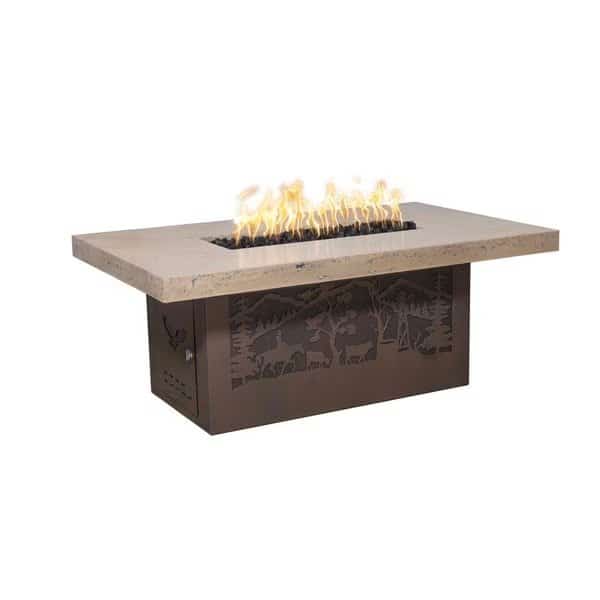 60 x 36 Rectangle Outback Fire Pit, Match Lit, Vanilla Concrete Top, Natural Gas
