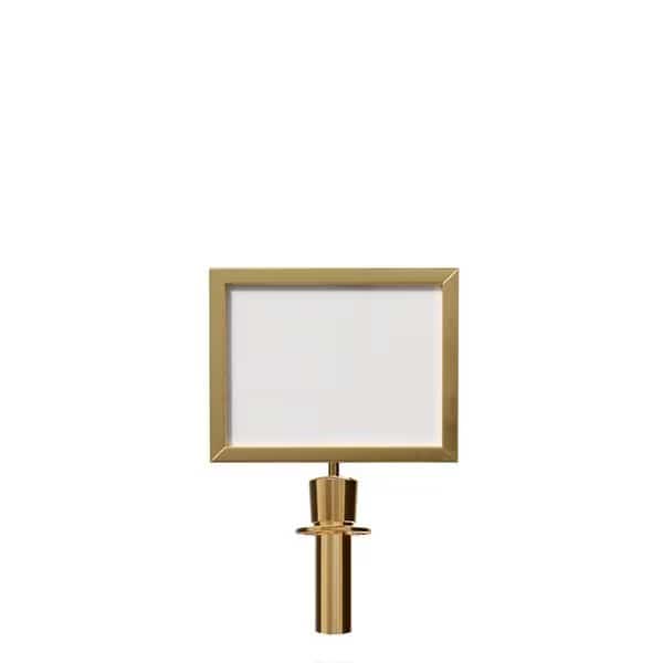 Post and Rope Stanchion Sign Frame 11 x 14 in. H Satin Brass Steel