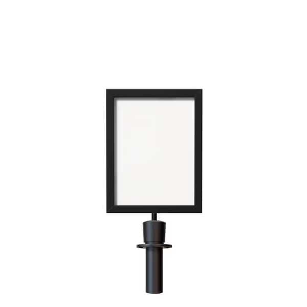 Post and Rope Stanchion Sign Frame 11 x 14 in. V Black Steel