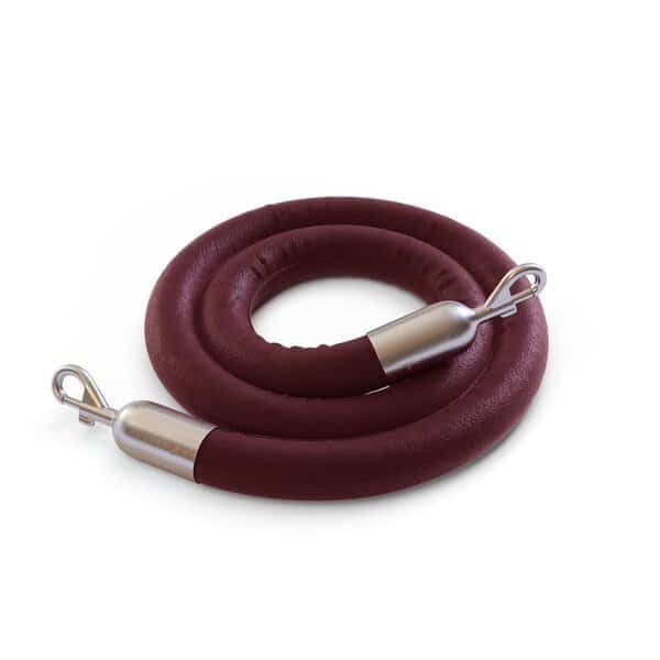 Naugahyde Rope Maroon With SatinStainless Snap Ends 8ft.Cotton Core