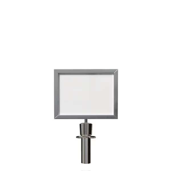 Stanchion Post Top Sign Frame 11x14" H Satin S.S., PLEASE WAIT HERE