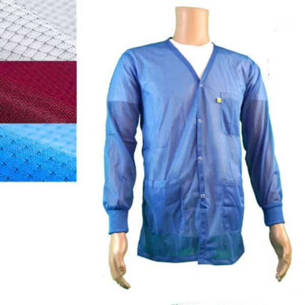 ESD Jacket, V-Neck, Knit Cuff, Color: Burgundy, 3X-Large