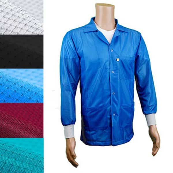 ESD Jacket, 3/4ths Length, Lapel Collar, Knit Cuff, 4X-Large, Teal