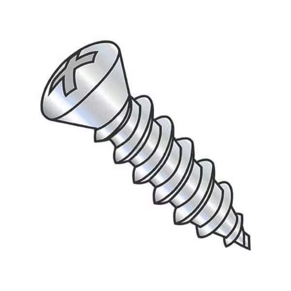 Self-Drilling Screw, #10-16 x 3/4", Zinc Plated Steel Oval Head Phillips Drive