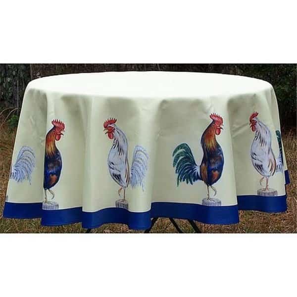 Betsy Drake TR037G 68 in. Rooster Round Table Cloth, Betsy Drake, Mfr#: TR037G