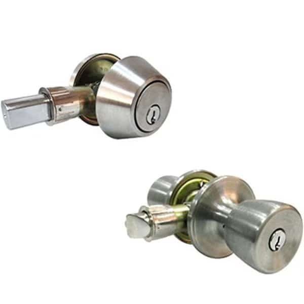 Taiwan Fu Hsing Industrial 223654 Tru-Guard Tulip Mobile Home Combination Lockset; Stainless Steel