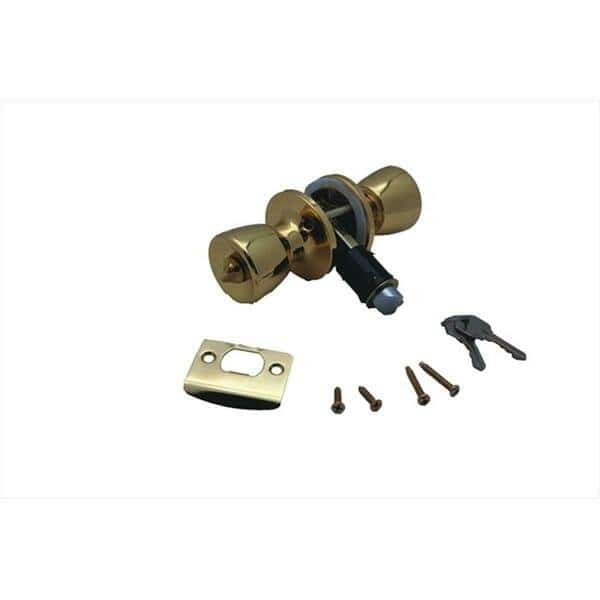 Entrance Knob Lock Set Polished Brass