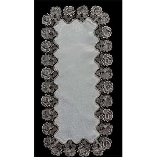 Sinobrite H0987 Cocoa Rose Square Doily; 24 in.
