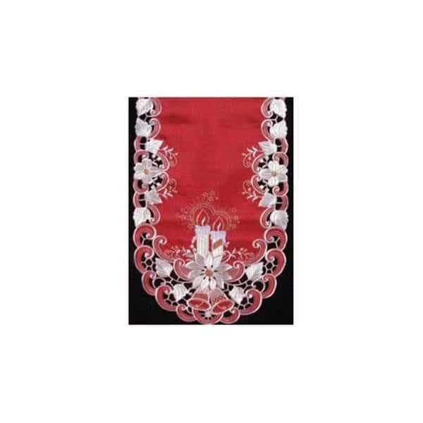 Sinobrite H9061-W White Lily Round Doily; 16 in.