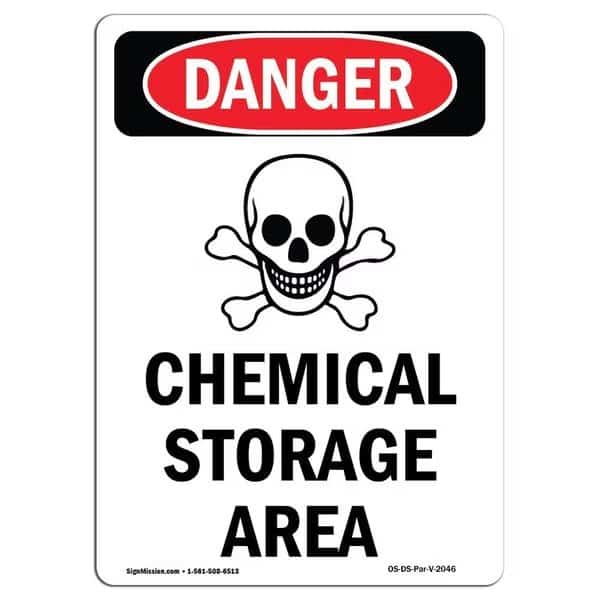 Safety Sign, OSHA Danger, 24" Height, Portrait, D-1824-V-2046