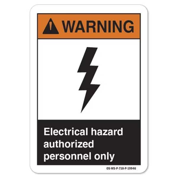 ANSI Warning, 3.5" Height, 5" Width, Decal, OS-WS-D-35-L-19946-10PK