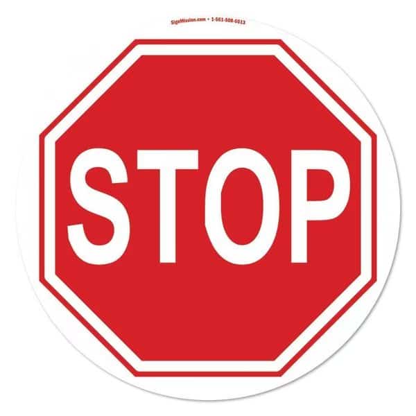 Stop Sign 16in Non-Slip Floor Marker, 16" x 16", FD-2-C-16-99883
